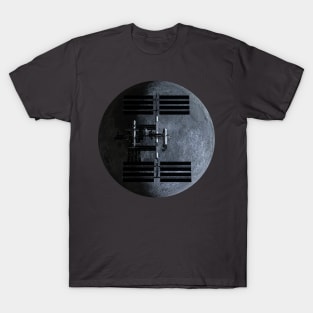 ISS over Moon. 8K High Detail. T-Shirt